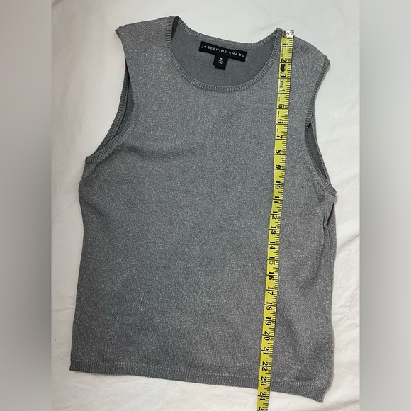 Silver Metallic Sleeveless Women's Sweater - Picture 5 of 5